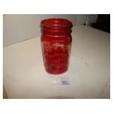 Decorative Painted Red Canning Jar