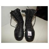 Black Leather & Canvas Boots Sz 7ï¿½