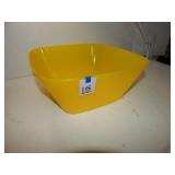 Yellow Plastic Square Serving Bowl