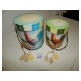 Round Rooster Themed Nesting Boxes