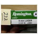 Remington 9mm Luger 115gr MC 50rnds