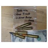 4rnds 308 Win Diff. Bullets In The Rnds 1ct Brass