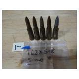 7.62x54R 5rnds (CHECK OUT HEADSTAMPS)
