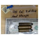 401 Cal 3rnds 3 Diff. Head Stamps