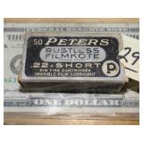 Vintage Empty Peters Box 22 Short