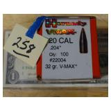 Hornady V-Max 20 Cal .204 32gr 100ct