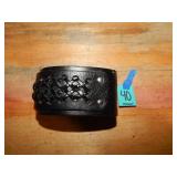 Wide Leather Cuff Bracelet Black