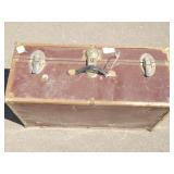 Brown Metal Footlocker/ Trunk