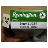 Remington 9mm Luger 115gr MC 50rnds