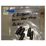 5ct Various 9mm Head Stamp