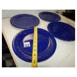 4ct Blue Enamel Camping Plates