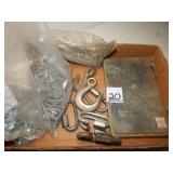 Flat of Misc. Items-Screws, Hooks, Misc.