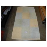 Throw Rug/ Bath Mat-Blue Green & Yellow 24' x 71'