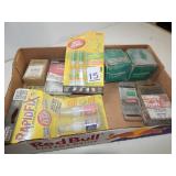 Flat of Misc. Items-Parts, Bearings, Glue