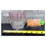 US Glass Michigan Rose Flashed Glass Spooner