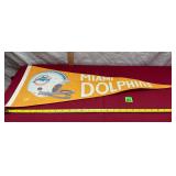 Vtg Miami Dolphins Pennant Flag