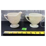 vtg. Indiana Glass white custard glass