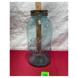 Vtg Blue Mason Jar