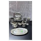Assorted lot of pewter items