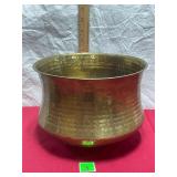 Made in India Hammered Brass Footed Pot