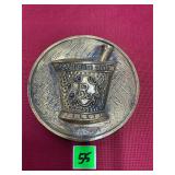 Vtg Brass Apothecary Plaque