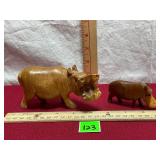 Wood Carved Hippopotamus