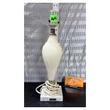 Vtg Milkglass Hobnail Lamp w/Italian Marble base