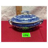 Vtg Made in Japan Blue Willow Trinket Dish