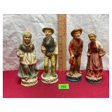 Vtg Bisque Porcelain Figurines