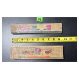 Antique Wooden Sliding Lid Pencil Cases