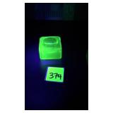 Green Vaseline/Uranium Glass Salt Cellar