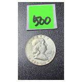1963 Franklin half dollar coin, 90% Silver