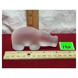 Frosted Art Glass Hippopotamus