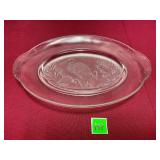 Vtg EAPG Frosted Crane Plate