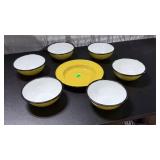 Vtg Yellow Enamel Ware Made in Japan