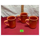 Vtg Homer Laughlin Orange Mugs