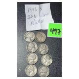 1943 s 35% silver war nickels