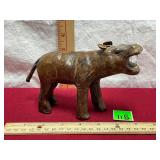 Hand Crafted Leather Hippopotamus