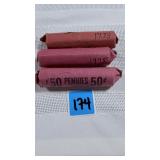3 roll of pennies
