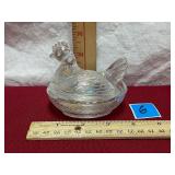 Vtg LE Smith Carnival Glass Hen on a Nest
