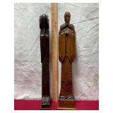 Hand Carved Wooden Monks