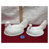 Vtg Milkglass Hen Lids only