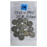 13  35% silver nickels >60 dollars in value