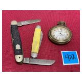 Remington pocket watch &vintage knives
