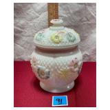 Antq Consolidated Glass Cosmos Pattern Sugar Jar