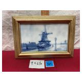 Dutch Delft Blue Framed Tile