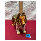 Vtg Ceramic Collie Planter