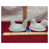 Vtg Milkglass Hen Lids only