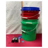 5 gal Buckets,Magnacraft Binoculars&more