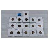 Lot of 16 older pennies